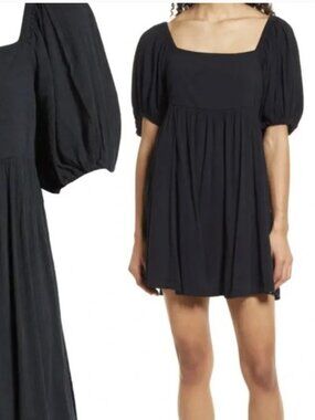 Melrose and Market NWT Black Puff Sleeve Mini Dress